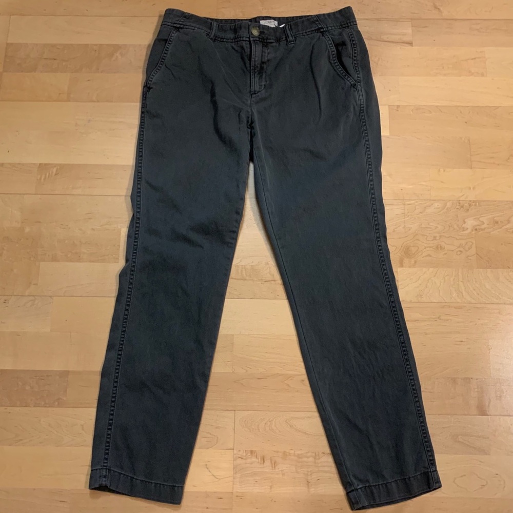 J Crew Grey Straight Ankle Chinos Cotton Pant XS 0